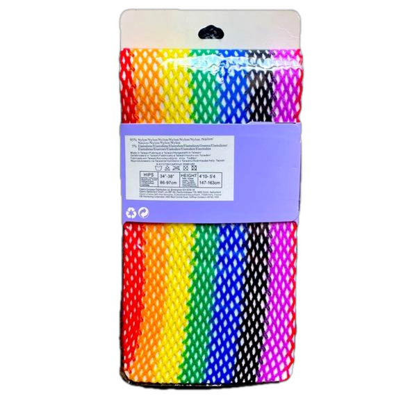 Rainbow Pride Mesh Fishnet Footed Legging Tights - Size Small/Medium - NWT - Picture 2 of 3